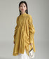 Gather Twist Balloon Shirt Dress